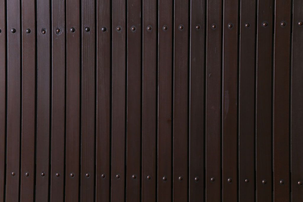 和製アンティーク　ガラス入り　和の風情を演出してくれる平格子戸2枚セット　(R-031430)