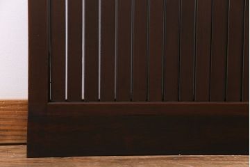 和製アンティーク　ガラス入り　和の風情を演出してくれる平格子戸2枚セット　(R-031430)