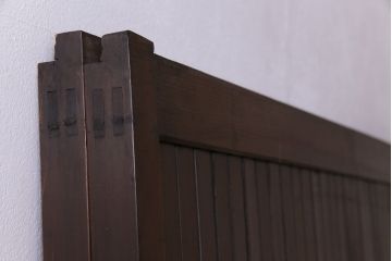 和製アンティーク　ガラス入り　和の風情を演出してくれる平格子戸2枚セット　(R-031430)