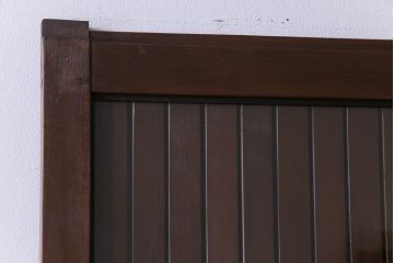 和製アンティーク　ガラス入り　和の風情を演出してくれる平格子戸2枚セット　(R-031430)