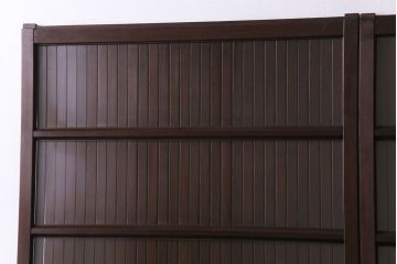 和製アンティーク　ガラス入り　和の風情を演出してくれる平格子戸2枚セット　(R-031430)