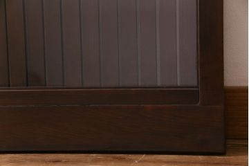 和製アンティーク　ガラス入り　和の風情を演出してくれる平格子戸2枚セット　(R-031430)