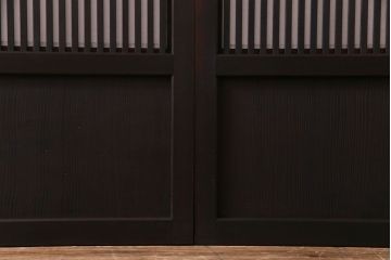 和製アンティーク　裏障子付き　ダイヤガラス　上品な和の雰囲気あふれる格子戸2枚セット(障子戸、引き戸、建具)