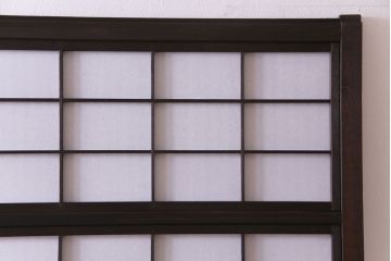 和製アンティーク　裏障子付き　ダイヤガラス　上品な和の雰囲気あふれる格子戸2枚セット(障子戸、引き戸、建具)