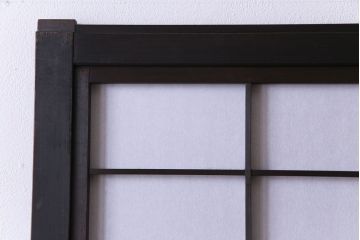和製アンティーク　裏障子付き　ダイヤガラス　上品な和の雰囲気あふれる格子戸2枚セット(障子戸、引き戸、建具)