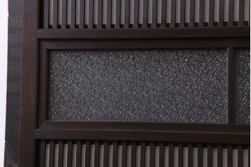 和製アンティーク　裏障子付き　ダイヤガラス　上品な和の雰囲気あふれる格子戸2枚セット(障子戸、引き戸、建具)