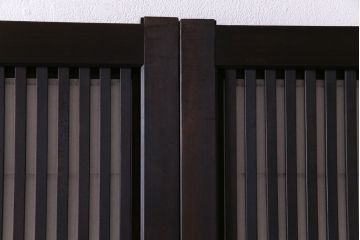和製アンティーク　裏障子付き　ダイヤガラス　上品な和の雰囲気あふれる格子戸2枚セット(障子戸、引き戸、建具)