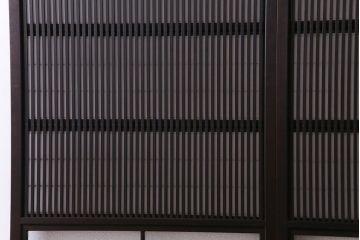 和製アンティーク　裏障子付き　ダイヤガラス　上品な和の雰囲気あふれる格子戸2枚セット(障子戸、引き戸、建具)