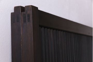 和製アンティーク　裏障子付き　ダイヤガラス　上品な和の雰囲気あふれる格子戸2枚セット(障子戸、引き戸、建具)