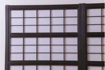 和製アンティーク　裏障子付き　ダイヤガラス　上品な和の雰囲気あふれる格子戸2枚セット(障子戸、引き戸、建具)