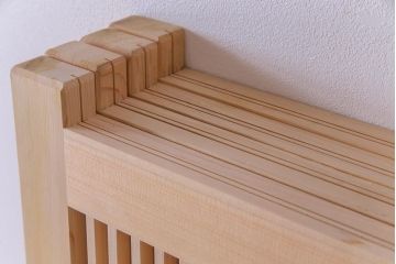 極上　新古品　ヒノキ材　麻の葉ガラス　明るく柔らかな木地が上品な吹き抜け格子戸4枚セット(引き戸)