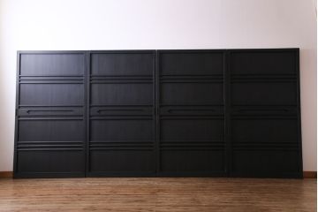 ペイント建具　幅広サイズ　ブラックカラーが存在感を放つ板戸4枚セット(引き戸、建具)