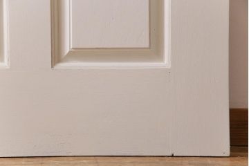 ペイント建具　花梨無垢材　シックなデザインのアンティークドア(扉、カリン)