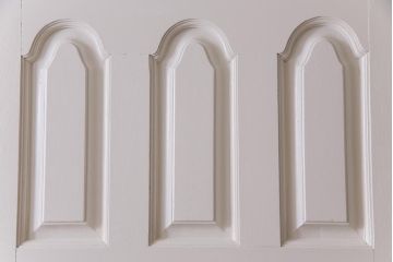ペイント建具　花梨無垢材　シックなデザインのアンティークドア(扉、カリン)