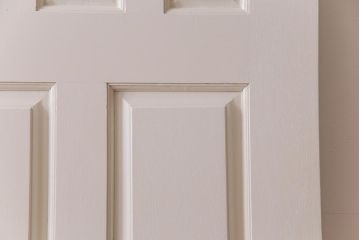 ペイント建具　花梨無垢材　シックなデザインのアンティークドア(扉、カリン)