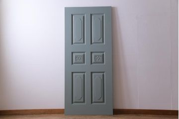 昭和期　ペイント建具　花のレリーフが目を引くレトロなドア(扉、建具)