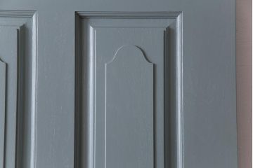 昭和期　ペイント建具　花のレリーフが目を引くレトロなドア(扉、建具)