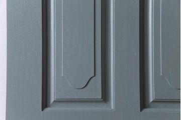 昭和期　ペイント建具　花のレリーフが目を引くレトロなドア(扉、建具)