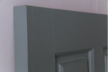 昭和期　ペイント建具　花のレリーフが目を引くレトロなドア(扉、建具)