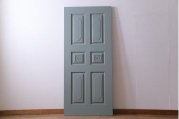 昭和期　ペイント建具　花のレリーフが目を引くレトロなドア(扉、建具)