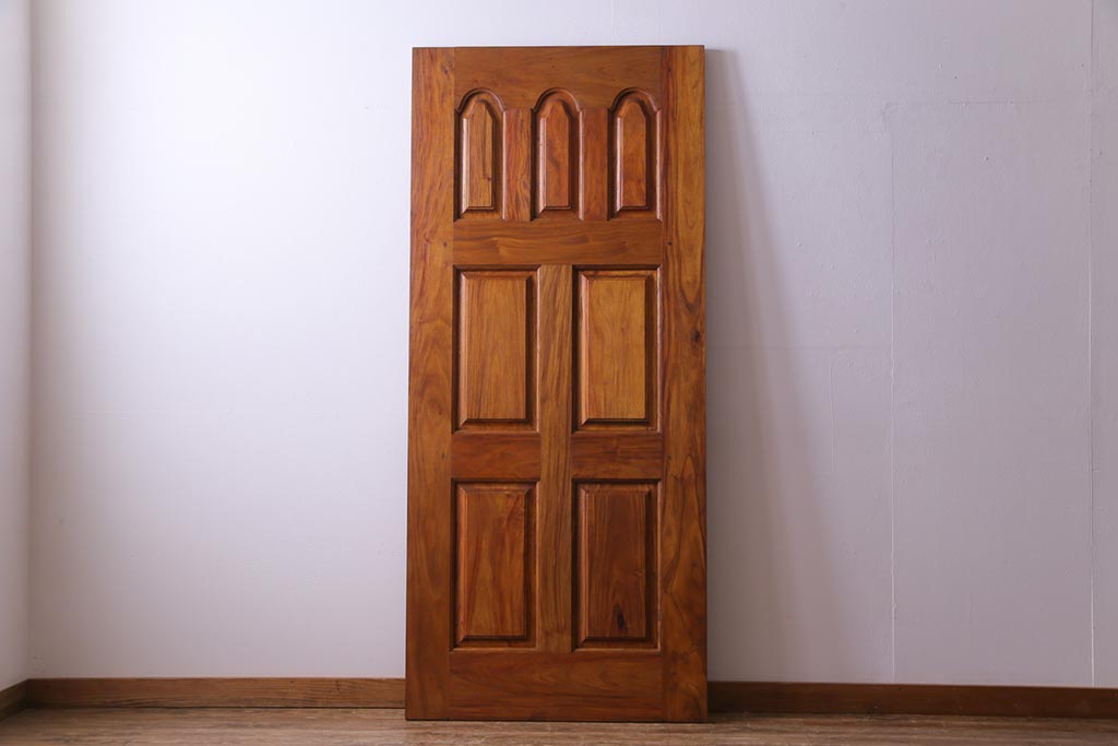 昭和レトロ　花梨材　味わい深い木肌のビンテージドア(扉、建具、カリン材)(1)