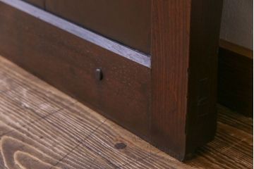 和製アンティーク　明治期　総ケヤキ材　上品で重厚感のある格子蔵戸(引き戸、建具、玄関戸)