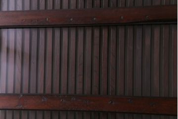 和製アンティーク　明治期　総ケヤキ材　上品で重厚感のある格子蔵戸(引き戸、建具、玄関戸)