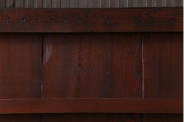 和製アンティーク　明治期　総ケヤキ材　上品で重厚感のある格子蔵戸(引き戸、建具、玄関戸)