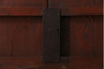 和製アンティーク　明治期　総ケヤキ材　上品で重厚感のある格子蔵戸(引き戸、建具、玄関戸)