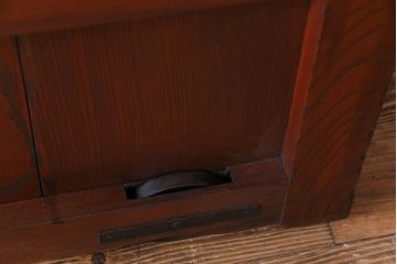 和製アンティーク　明治期　総ケヤキ材　上品で重厚感のある格子蔵戸(引き戸、建具、玄関戸)