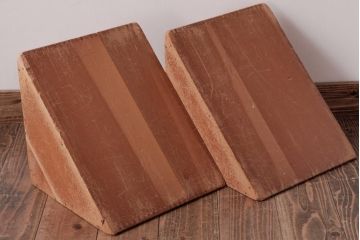 アンティーク雑貨　昭和レトロ　大きな積み木セット【三角形・大/2ヶ組】(ディスプレイ雑貨、飾り台)(2)