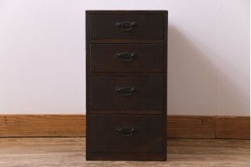 アンティーク家具　和製アンティーク　渋いヒノキの風合いが趣きある小引き出し(チェスト、収納)