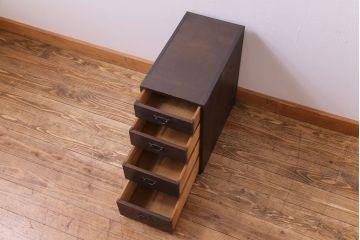 アンティーク家具　和製アンティーク　渋いヒノキの風合いが趣きある小引き出し(チェスト、収納)