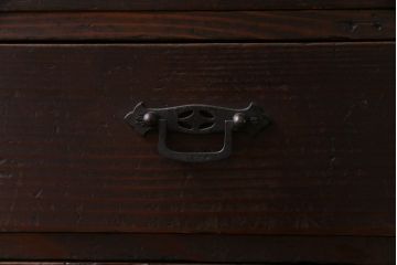 アンティーク家具　和製アンティーク　渋いヒノキの風合いが趣きある小引き出し(チェスト、収納)