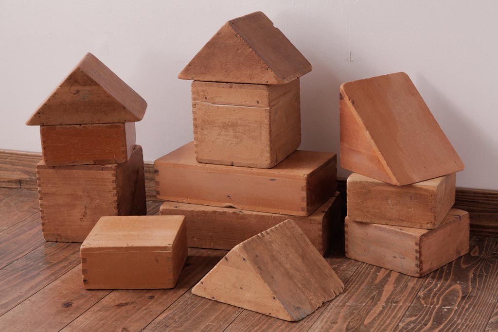 【昭和レトロ】木製　大きい積み木セット 昭和レトロ】木製 大きい積み木セット Yahoo!オークション