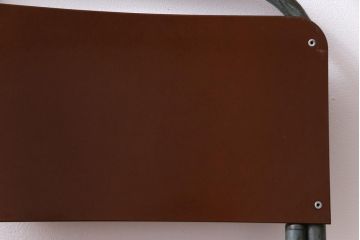 ヴィンテージ家具　イギリスビンテージ　ベークライト　座面のカーブが特徴的なスクールチェア(鉄脚チェア、椅子)(3)