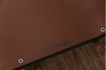 ヴィンテージ家具　イギリスビンテージ　ベークライト　座面のカーブが特徴的なスクールチェア(鉄脚チェア、椅子)2脚セット