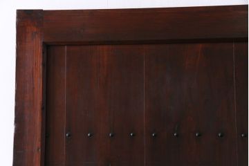 和製アンティーク　幅狭　造り込まれた金具が目を引く珍しい蔵戸(引き戸、建具、玄関戸)