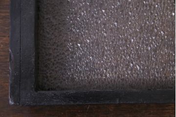 和製アンティーク　シックな色とレトロな風合いの小型フィックス窓(明り取り、はめ殺し)2枚セット