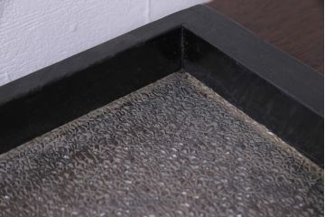 和製アンティーク　シックな色とレトロな風合いの小型フィックス窓(明り取り、はめ殺し)2枚セット