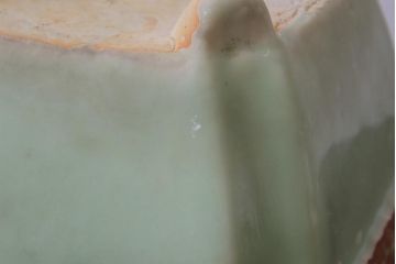 アンティーク雑貨　昭和レトロ　モダンな模様が目を引く青磁の植木鉢