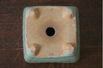 アンティーク雑貨　昭和レトロ　緩やかな凹凸がおしゃれな青磁の植木鉢