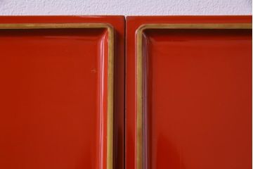 和製アンティーク　牡丹獅子・竹虎の図　共箱付き八寸重五組(重箱、和食器)