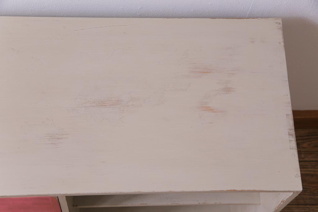 レトロ家具　昭和レトロ　パステルカラーの引き出しが愛らしい収納棚(引き出し)
