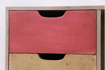 レトロ家具　昭和レトロ　パステルカラーの引き出しが愛らしい収納棚(引き出し)