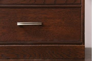 レトロ家具　昭和レトロ　素朴で温かみのあるナラ材の小引き出し(小物収納、卓上収納)