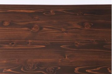 アンティーク家具　ヒノキ材製天板　淡いペイントカラーのアイアンテーブル(作業台、カフェテーブル)(2)