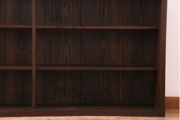 アンティーク家具　和製アンティーク　ヒノキ材　当時物の色ガラスとダイヤガラスを取り入れた大正ロマン香る戸棚(飾り棚、サイドボード)