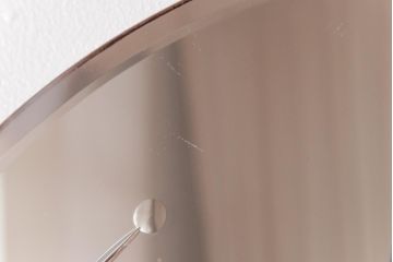 アンティーク雑貨　イギリスビンテージ　小さな丸のカットがシンプルで可愛らしいウォールミラー(壁掛け鏡)