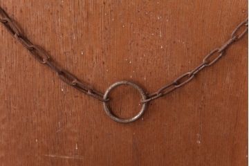 アンティーク雑貨　イギリスビンテージ　小さな丸のカットがシンプルで可愛らしいウォールミラー(壁掛け鏡)
